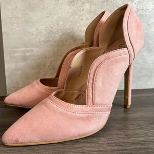 Journee Collection High Heels Women's Size 10 Pink Suede Pointed Toe D'Orsay